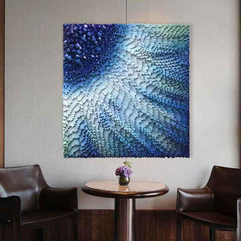 现代约画轻XHC奢玄关装饰手工抽象简立体实物画板房挂样画艺术装