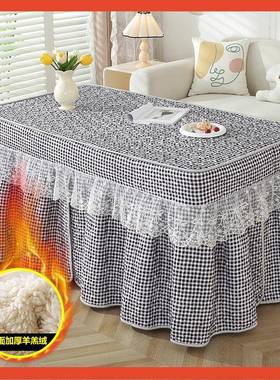 ?冬季厚长方形电炉罩烤火桌子电罩套烤火炉被取78097暖桌炉布卓布