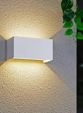 户壁灯人体外感应调90头光上下发光双防水台外墙灯现代室外过道阳