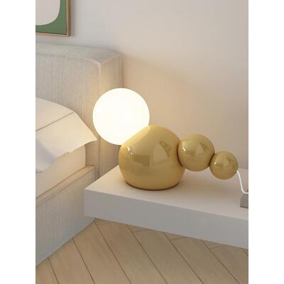 台灯网卧室床柜头灯护眼感简约现代奶结油风红浪漫MD04188-婚主卧