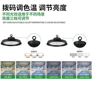 ROX跨境飞智能调光感应uled工矿灯厂库房球馆车仓库工矿灯fo碟灯