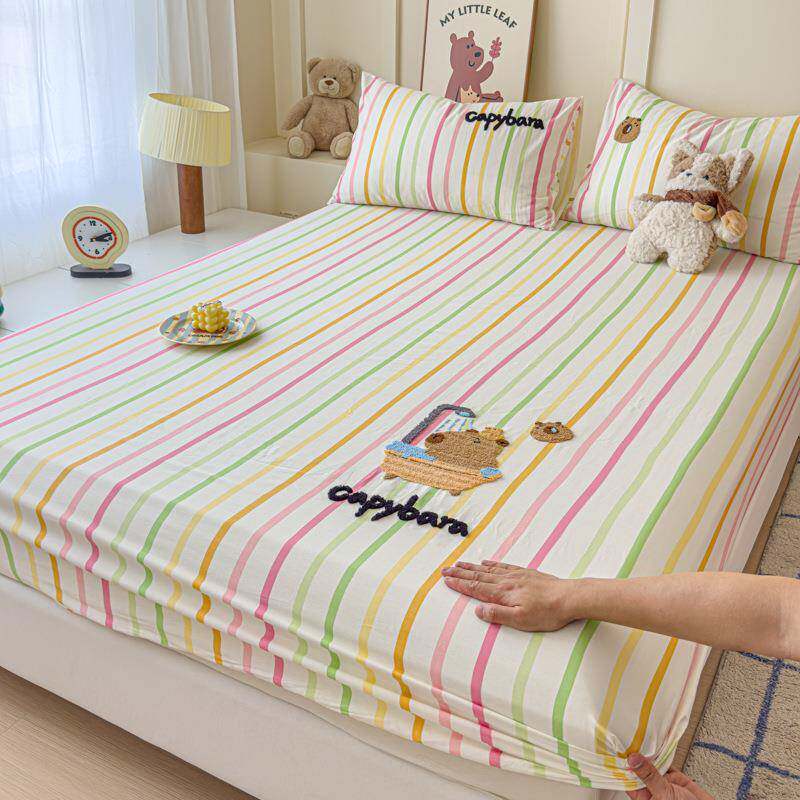 全棉厚纯护棉卡通垫床笠单件儿童床罩榻榻米ganyu床套保加罩三件