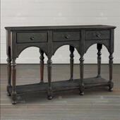 美19070706式 乡村实木玄关台门厅长窄条边柜沙发背柜户几客厅入门