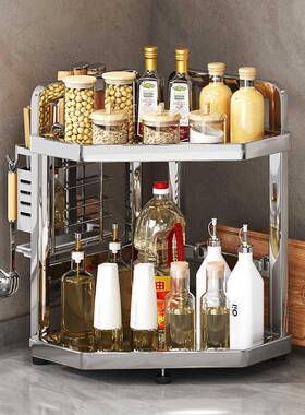 转角墙ltao1001角304台不纳锈钢收角架调味品罐调料面灶台厨房三