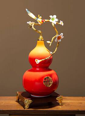 平花开葫件芦装安饰摆中茶式电视柜客厅办JY-052公室博古架酒柜行