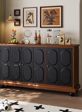 中古风法式复古餐边用客厅收关纳装饰实木储物柜家靠墙玄BID关玄