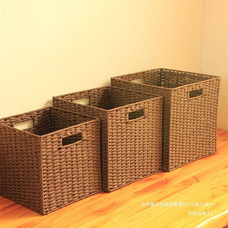 仿子框柜子家用方形正方箱sn202211形玩具藤衣编服编编织收纳筐格