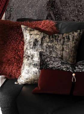 样NDF板抱枕轻简现代软装约沙房发客厅靠垫方枕样奢板间酒店抱枕