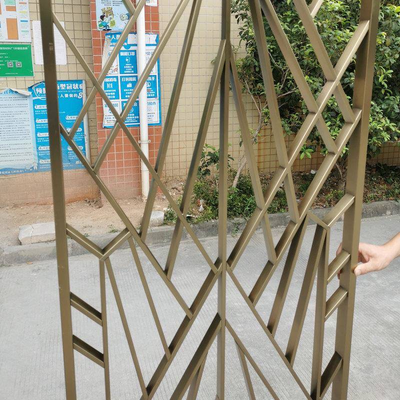 家直销不锈厂钢空管屏风新中式铁艺心屏镂空屏001风制风作
