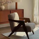 木阳台休闲椅懒人沙发椅客厅中古设计师椅人333沙发法式 子单实查