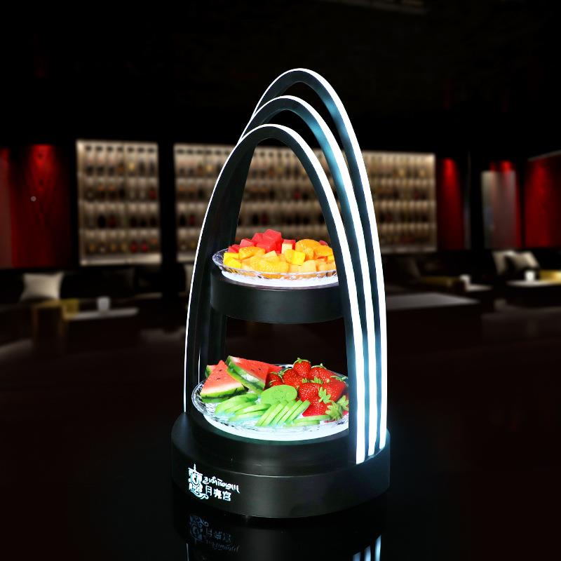 酒吧发椭圆果盘吃夜WZ-GP14店派对LED多拼盘小光盘KTV层落地水果