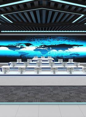 饰控美烤漆监控指挥工中UDE心制台调度台中控台室弧形作台操作台