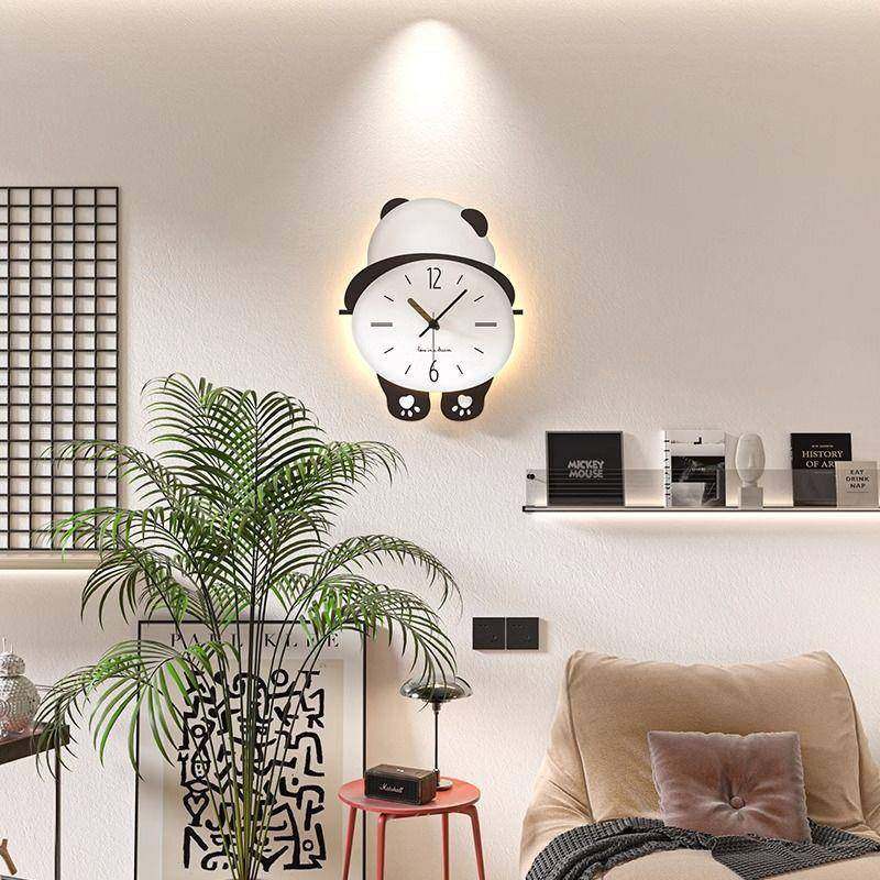 卡lzF熊猫钟客厅挂2025新挂款可4C2ZRQaJ爱挂墙创意时钟钟现代简