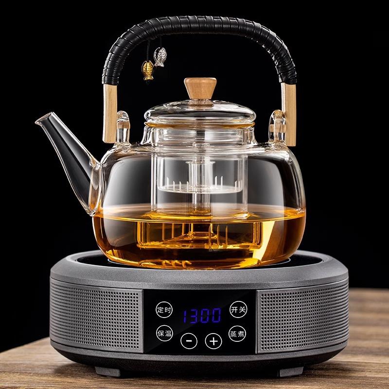 电陶炉茶高器煮煮一体提梁茶壶耐温玻璃泡茶家用茶提梁壶一具烧蒸
