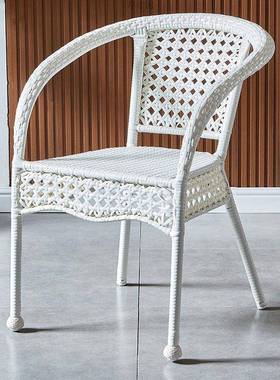 户外编藤椅单人靠背外椅现代织休闲家用阳37482台老人院室扶庭手