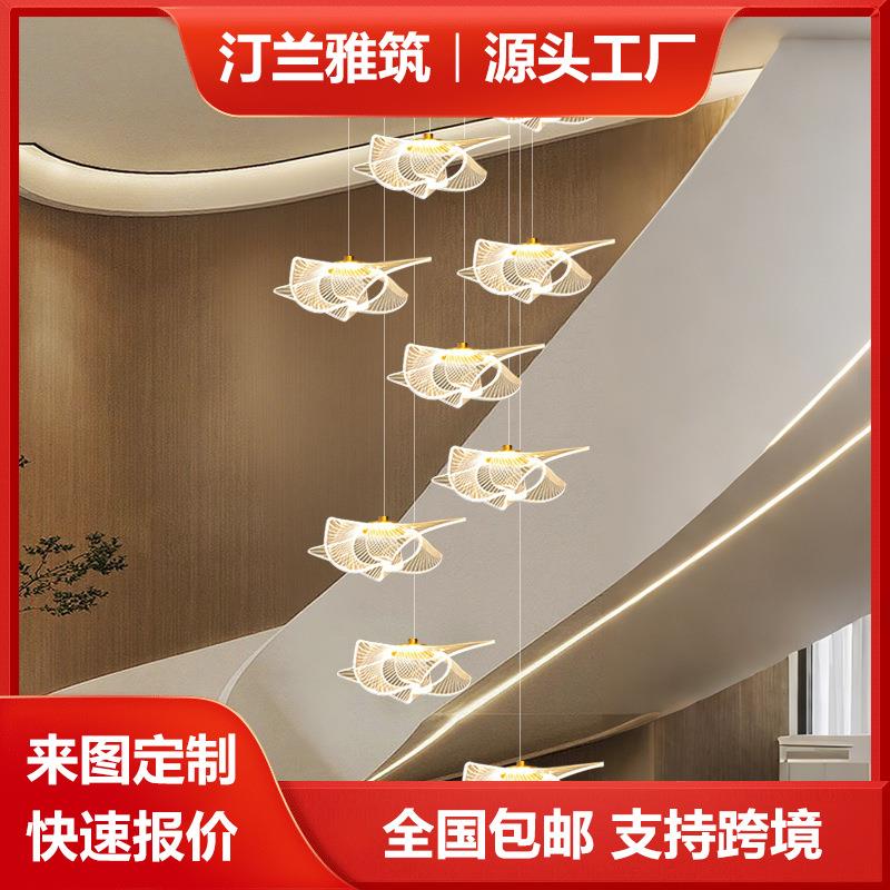 创意轻奢长线吊灯 别墅复式楼商铺楼梯间艺术装饰灯
