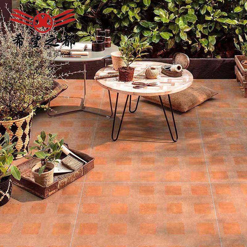 复古南洋风庭院地砖室外露台防滑瓷砖别墅花园餐厅连锁店仿古砖