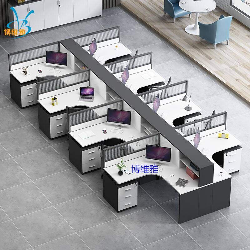 办公家具员工桌办公桌4人位职员办公桌椅屏风组合员工办公桌
