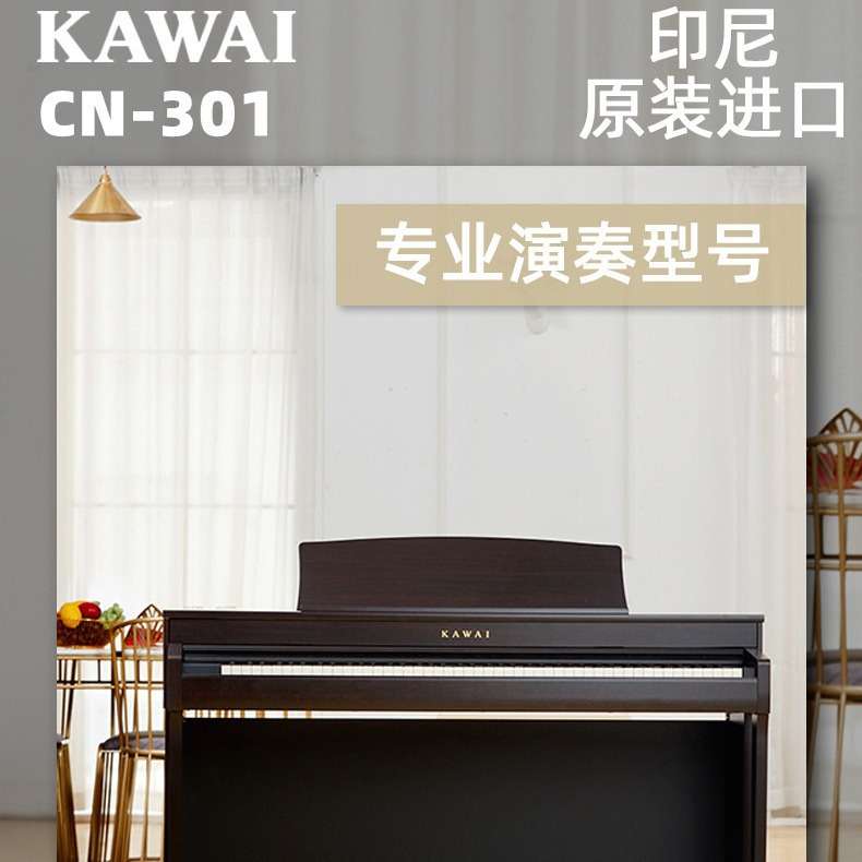 KAWAI电钢琴卡瓦依CN301初学者88键重锤家用立体数码钢琴 立式