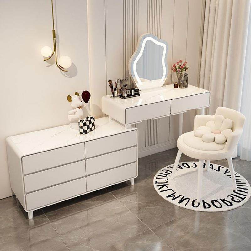 梳妆台卧室现代简约斗柜一体化妆柜小户型轻奢可伸缩网红化妆桌