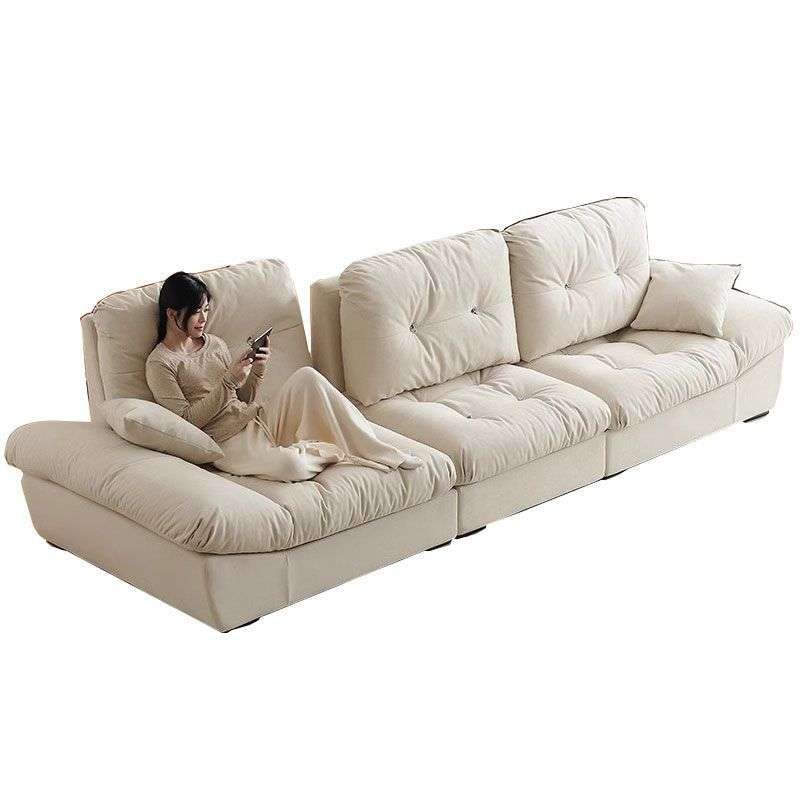 dnd云朵沙发可调节靠背2024新款客厅法式奶油风小户型直排布艺沙