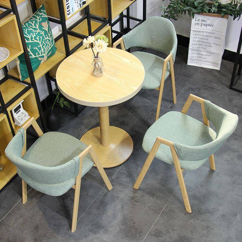 网红西餐厅咖啡厅桌椅组合简约清新甜品奶茶店烘焙餐馆餐椅圆桌子