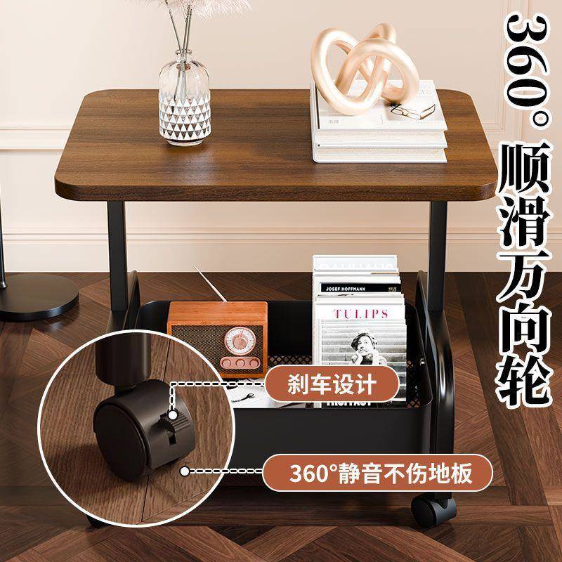 茶几客厅沙发搁板推收纳移轮动带小桌子家用卧厂家直供小室床头柜