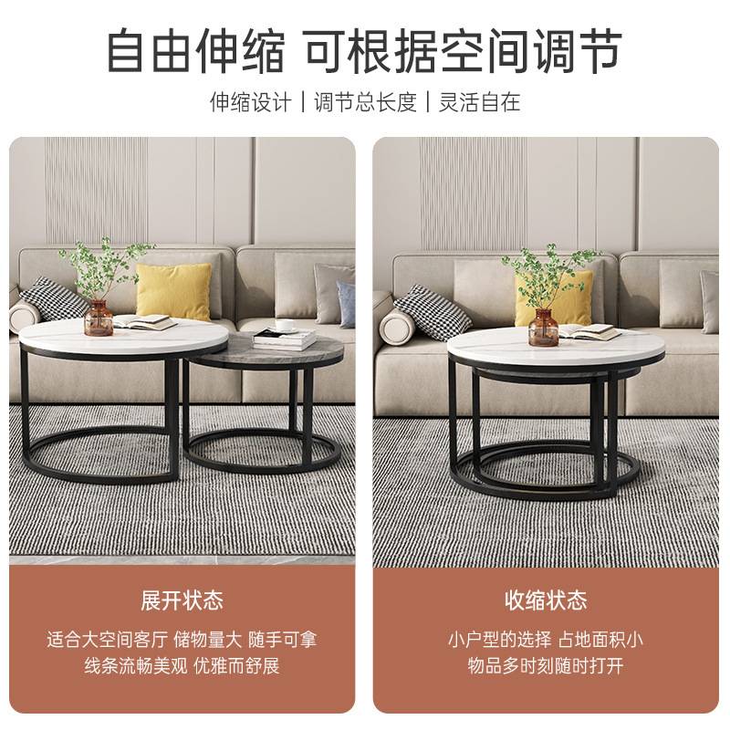 边几客厅家用小户型沙发边几简约现代轻奢组合圆形阳台简易小桌子
