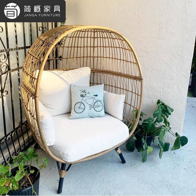 702户外墅编沙发庭院阳台防天水防别晒桌椅藤组合露民宿懒人鸟巢