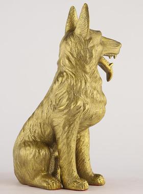 家厂铜器狗坐狼狗十241家二生肖狗居工艺品铜摆件