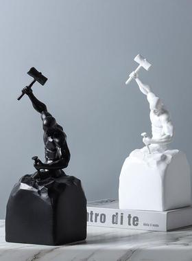 现代约艺装术抽象人物雕塑摆件售楼处样板简间民宿酒店客厅YYI软