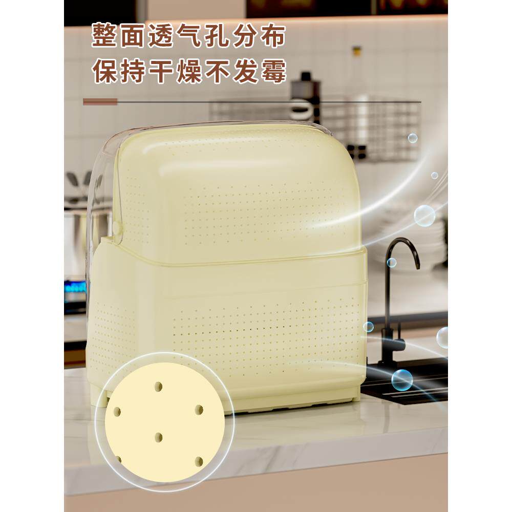 沥厨碗筷收纳盒厨房带盖双RXE层碗柜大容量装餐碗盘具箱水置物架