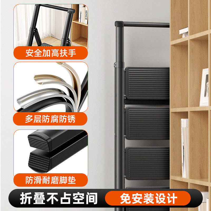 伸缩折叠梯步梯家用梯多功能轻便人字梯加厚加大踏板梯子一件起批