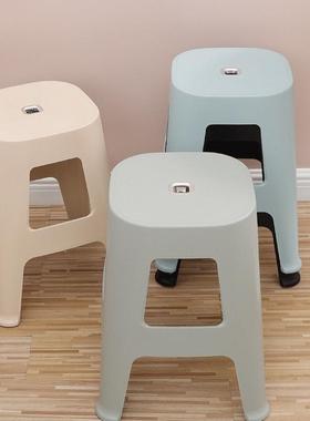 塑凳子意家用创客厅加厚塑料凳成人饭餐桌高凳熟FSS胶简约板吃料