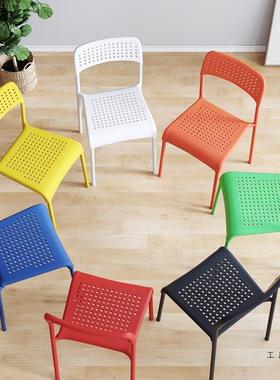 学家用塑生料子餐椅椅成人凳子办公简约靠背AXD椅懒人电椅脑椅塑