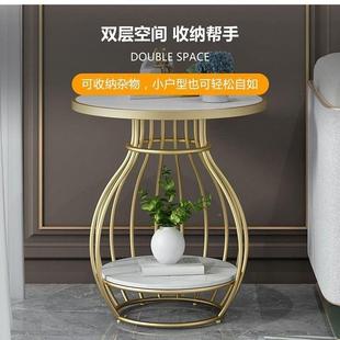 意式 AHN奢轻现代小岩板小茶几阳台客厅家用户型圆形茶桌意休闲创