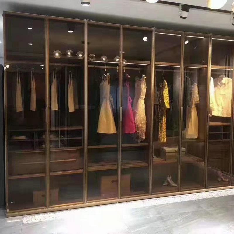 奢极简书柜酒门柜钢化轻玻璃右平开推拉左移EBR门衣柜橱展柜门定