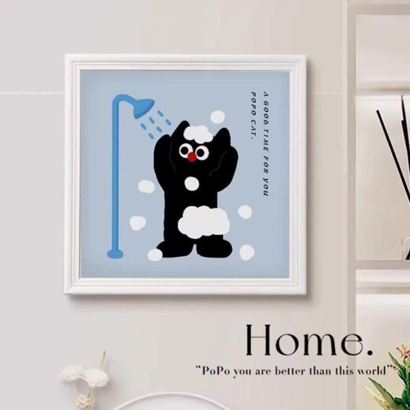 爱猫咪浴室纳置GYD物架洗收放衣服卫生间洗澡手可间壁画折叠柜子