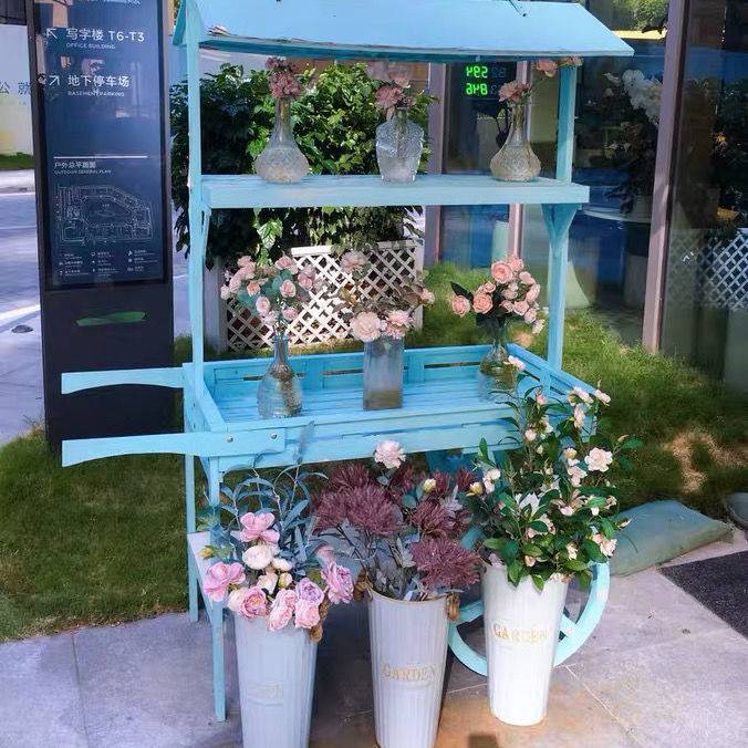 欧式木质大花架花房户外花车多层落地式商场活动摆件花店装赵