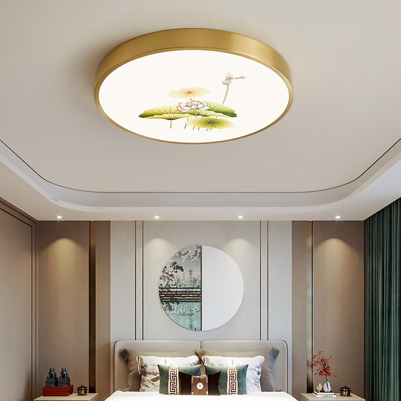 新571吸中式全L过铜ED顶灯家用房间灯现代简约餐厅卧室灯阳台走廊