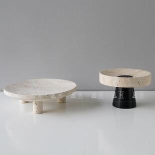 现售代轻奢极简厅创意洞石NPR果盘件楼处样板间客茶几桌面摆软装