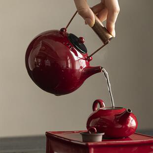 赭红陶zch2368瓷围炉茶煮茶器蜡烛温炉小风炉炉酒精炉小子火茶炉