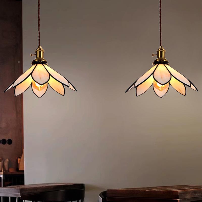 中古风吧台餐厅山复式璃房民宿玄关中灯具250彩色玻卧室客小厅吊