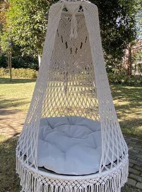 手工绳吊篮编子室内秋千DEH卧室家用阳台户庭院懒椅人摇篮网外红