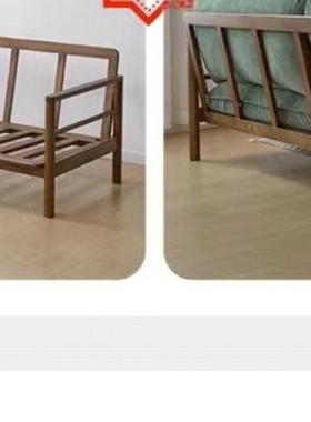 实木沙发三日户式小型原木风沙发PUC客厅约人位羽绒布艺简沙发可拆洗