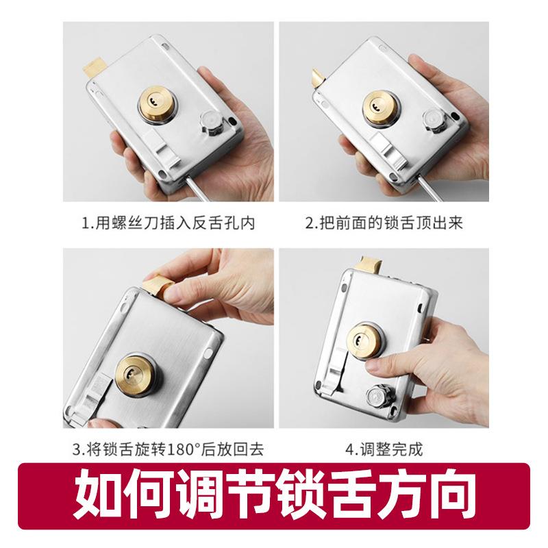锁原子老式家盗用用型铁门锁WL-798木门锁入户通防门具套装外装门