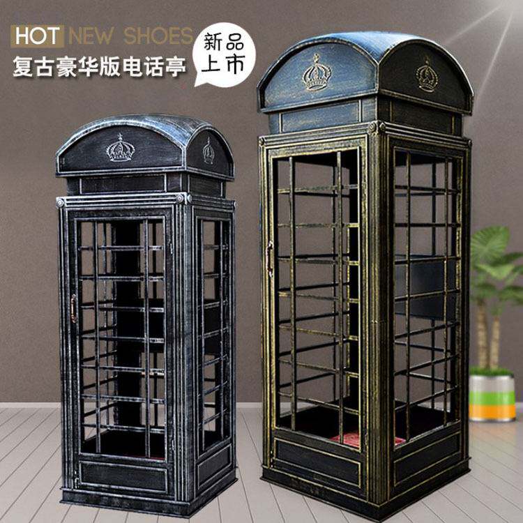 工厂直销 新款英伦风复古电话亭模型摄影道具大型落地展馆摆件