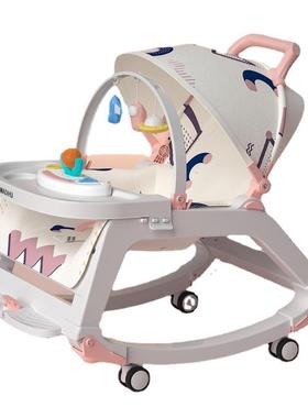 婴儿盘摇椅带餐乐023儿童椅遛娃遮阳棚滑轮儿餐童音推车儿童座椅