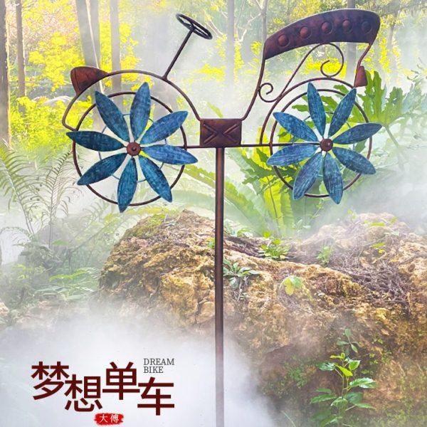 户外风车花园阳台庭院铁艺旋转装饰摆件自行车模型创意造景布置,家居饰品,户外/庭院摆件,淘宝优惠券,粉丝福利购,淘宝优惠卷