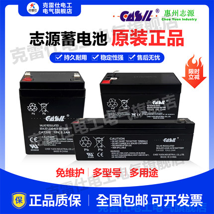 志源CASIL蓄电池CA1212 1222 12V1.2AH2.2AH三星阿兰德防火卷帘门